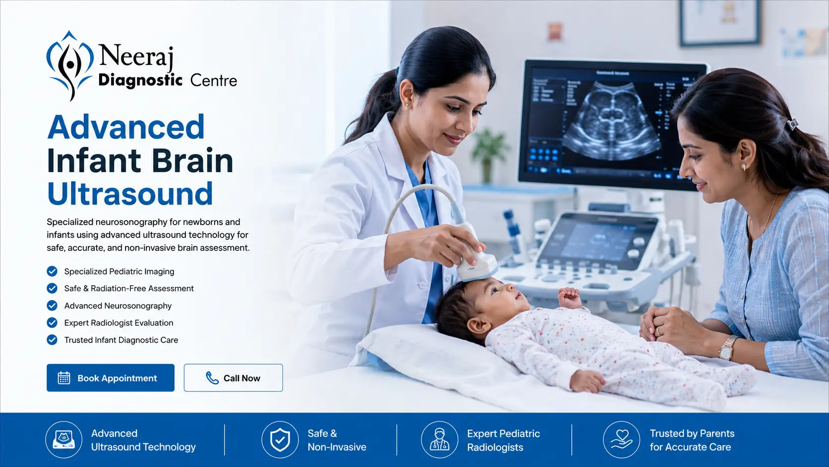 Advanced infant brain ultrasound care
