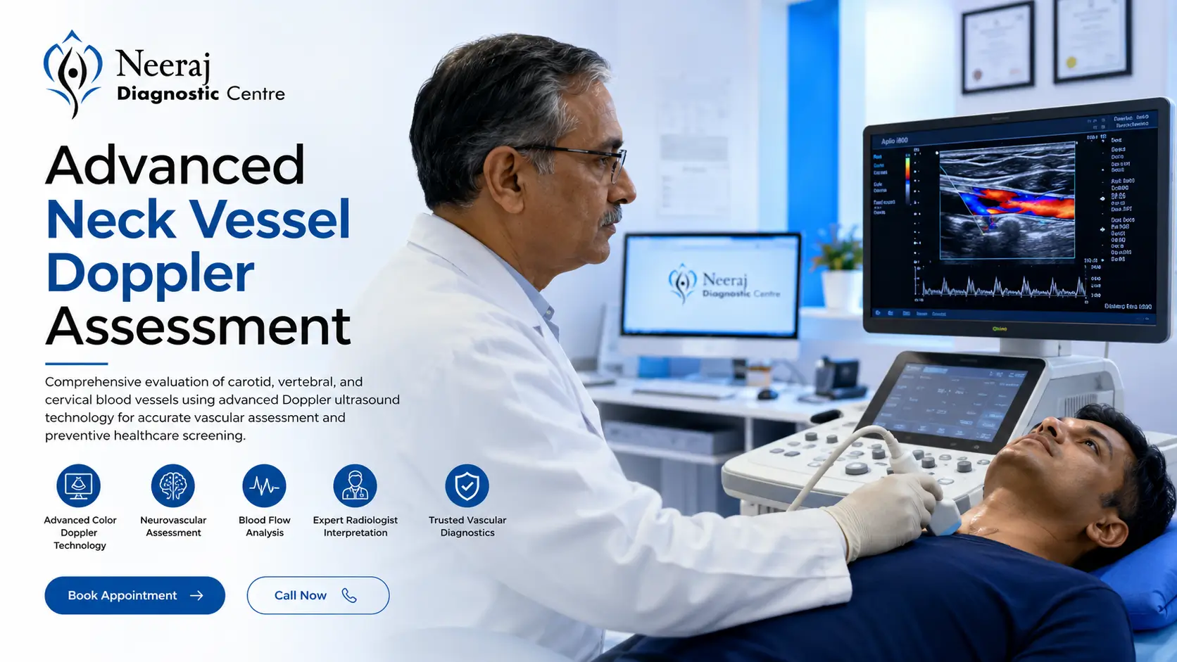 Advanced neck vessel Doppler assessment